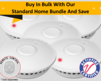 GS511E Standard Home Bundle - 5 GS511E 10yr Battery Wireless Interconnected Photoelectric Smoke Alarms - Remote Control Sold Separately