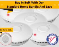 GS511E Standard Home Bundle - 5 GS511E 10yr Battery Wireless Interconnected Photoelectric Smoke Alarms incl. Remote Control